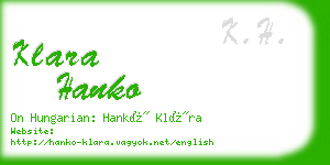 klara hanko business card